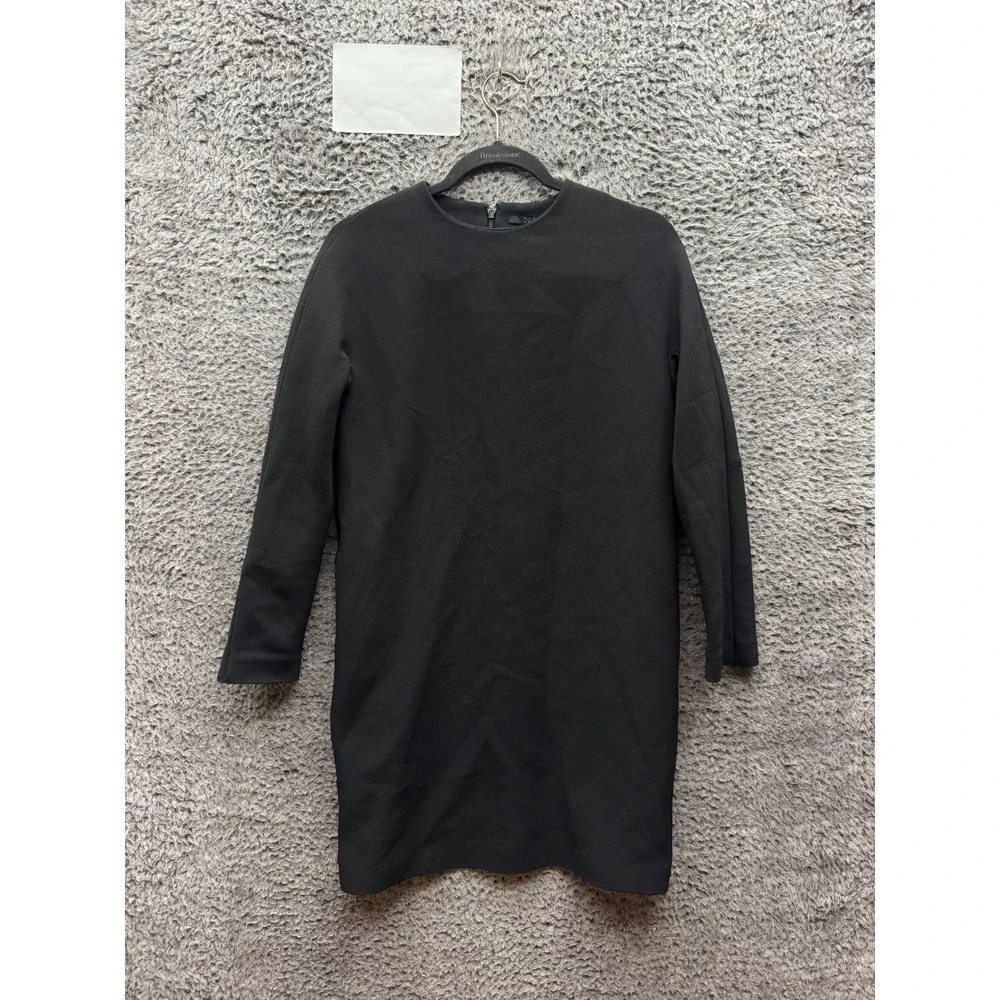 Cos Tailored Crewneck Long Sleeve Mini Dress Black Womens Size 4 US / 34 UK